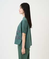 NGKGE55180 GIANNI LO GIUDICE(ジャンニ ロ ジュディチェ) [洗える・日本製]クールローレル天竺ロゴカットソー グリーン