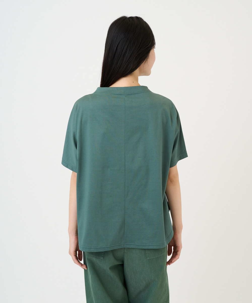 NGKGE55180 GIANNI LO GIUDICE(ジャンニ ロ ジュディチェ) [洗える・日本製]クールローレル天竺ロゴカットソー グリーン