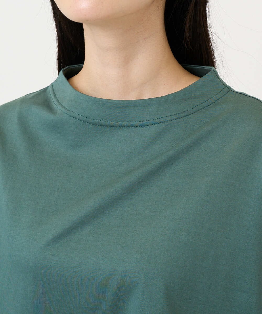 NGKGE55180 GIANNI LO GIUDICE(ジャンニ ロ ジュディチェ) [洗える・日本製]クールローレル天竺ロゴカットソー グリーン