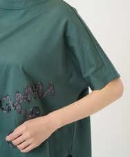 NGKGE55180 GIANNI LO GIUDICE(ジャンニ ロ ジュディチェ) [洗える・日本製]クールローレル天竺ロゴカットソー グリーン