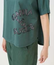 NGKGE55180 GIANNI LO GIUDICE(ジャンニ ロ ジュディチェ) [洗える・日本製]クールローレル天竺ロゴカットソー グリーン