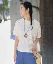 NGKGE55180 GIANNI LO GIUDICE(ジャンニ ロ ジュディチェ) [洗える・日本製]クールローレル天竺ロゴカットソー ホワイト