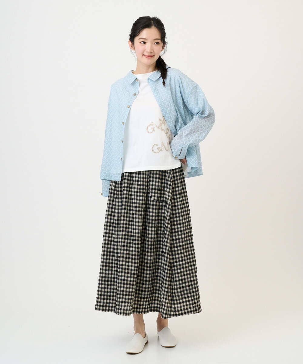 NGKGE55180 GIANNI LO GIUDICE(ジャンニ ロ ジュディチェ) [洗える・日本製]クールローレル天竺ロゴカットソー ホワイト