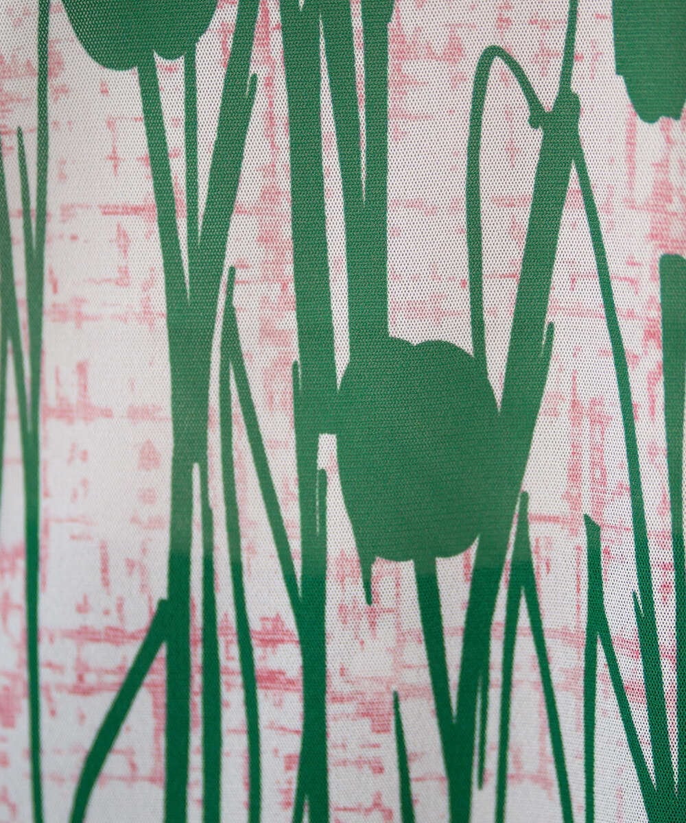 NGKGF32180 GIANNI LO GIUDICE(ジャンニ ロ ジュディチェ) [洗える・日本製]幾何ストライププリントカットソー グリーン×ネイビー