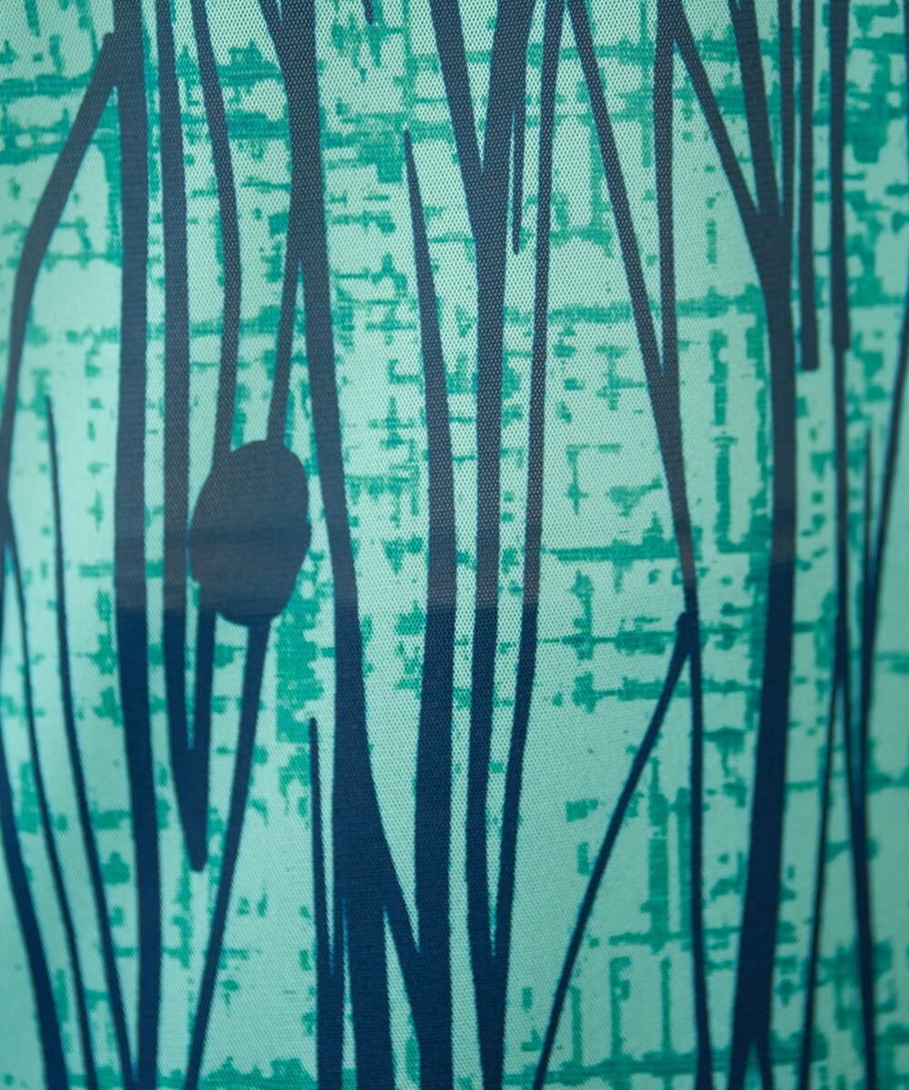 NGKGF32180 GIANNI LO GIUDICE(ジャンニ ロ ジュディチェ) [洗える・日本製]幾何ストライププリントカットソー グリーン×ネイビー