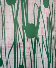 NGKGF32180 GIANNI LO GIUDICE(ジャンニ ロ ジュディチェ) [洗える・日本製]幾何ストライププリントカットソー ベージュ×グリーン