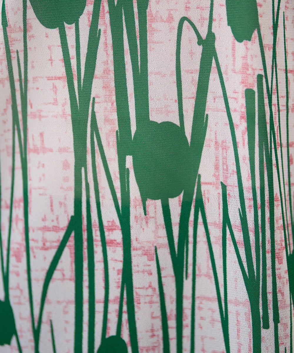 NGKGF32180 GIANNI LO GIUDICE(ジャンニ ロ ジュディチェ) [洗える・日本製]幾何ストライププリントカットソー ベージュ×グリーン