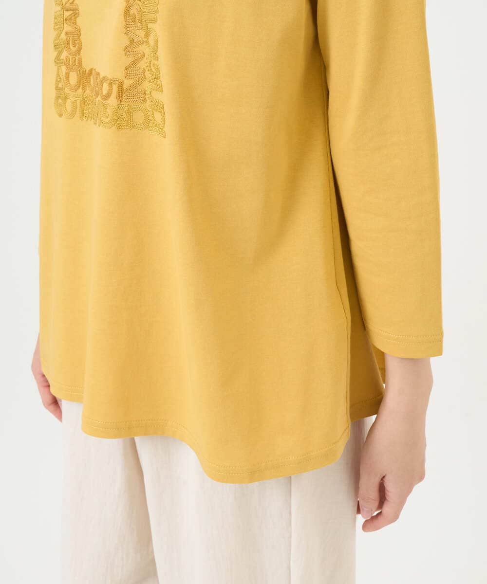 NGKGF34180 GIANNI LO GIUDICE(ジャンニ ロ ジュディチェ) [洗える・日本製]ハイゲージ天竺カットソー イエロー