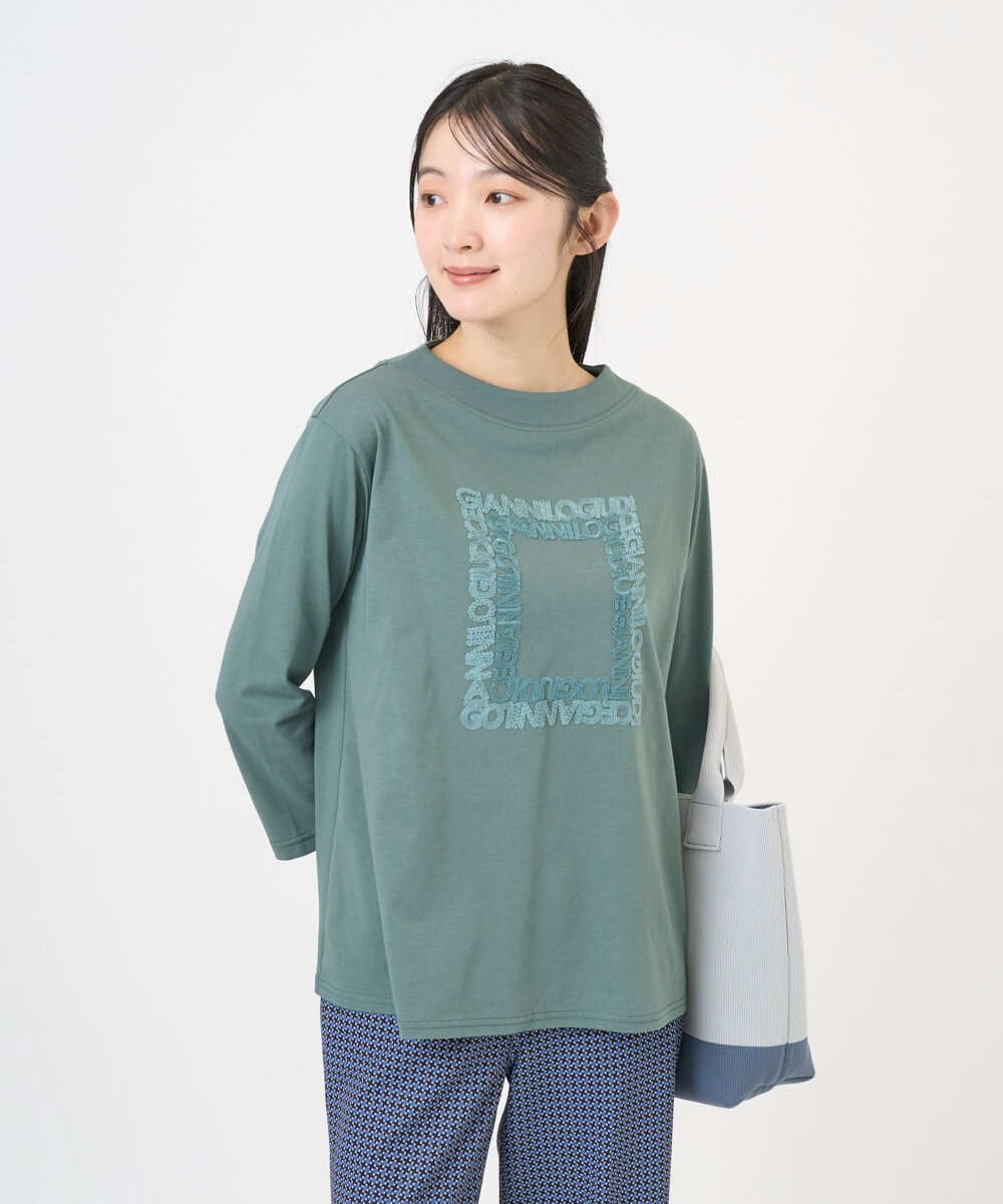 NGKGF34180 GIANNI LO GIUDICE(ジャンニ ロ ジュディチェ) [洗える・日本製]ハイゲージ天竺カットソー カーキ