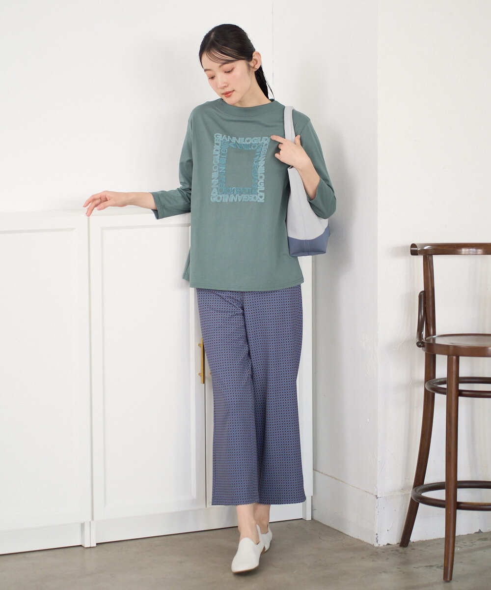 NGKGF34180 GIANNI LO GIUDICE(ジャンニ ロ ジュディチェ) [洗える・日本製]ハイゲージ天竺カットソー カーキ