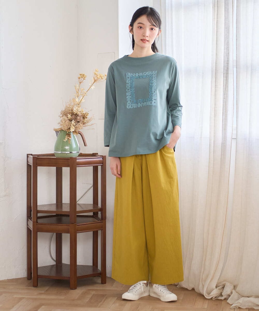 NGKGF34180 GIANNI LO GIUDICE(ジャンニ ロ ジュディチェ) [洗える・日本製]ハイゲージ天竺カットソー カーキ