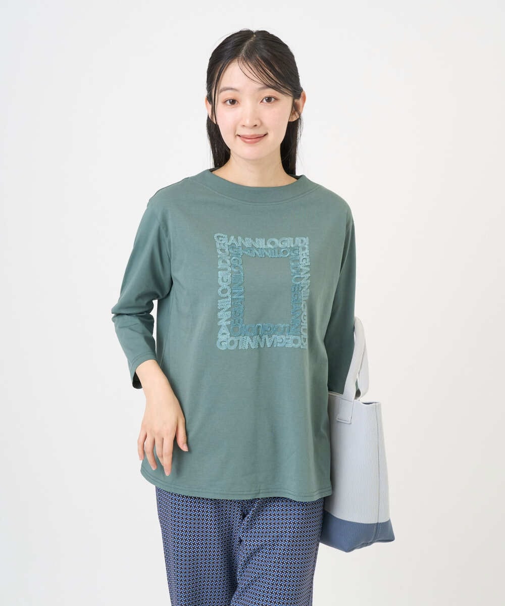 NGKGF34180 GIANNI LO GIUDICE(ジャンニ ロ ジュディチェ) [洗える・日本製]ハイゲージ天竺カットソー カーキ