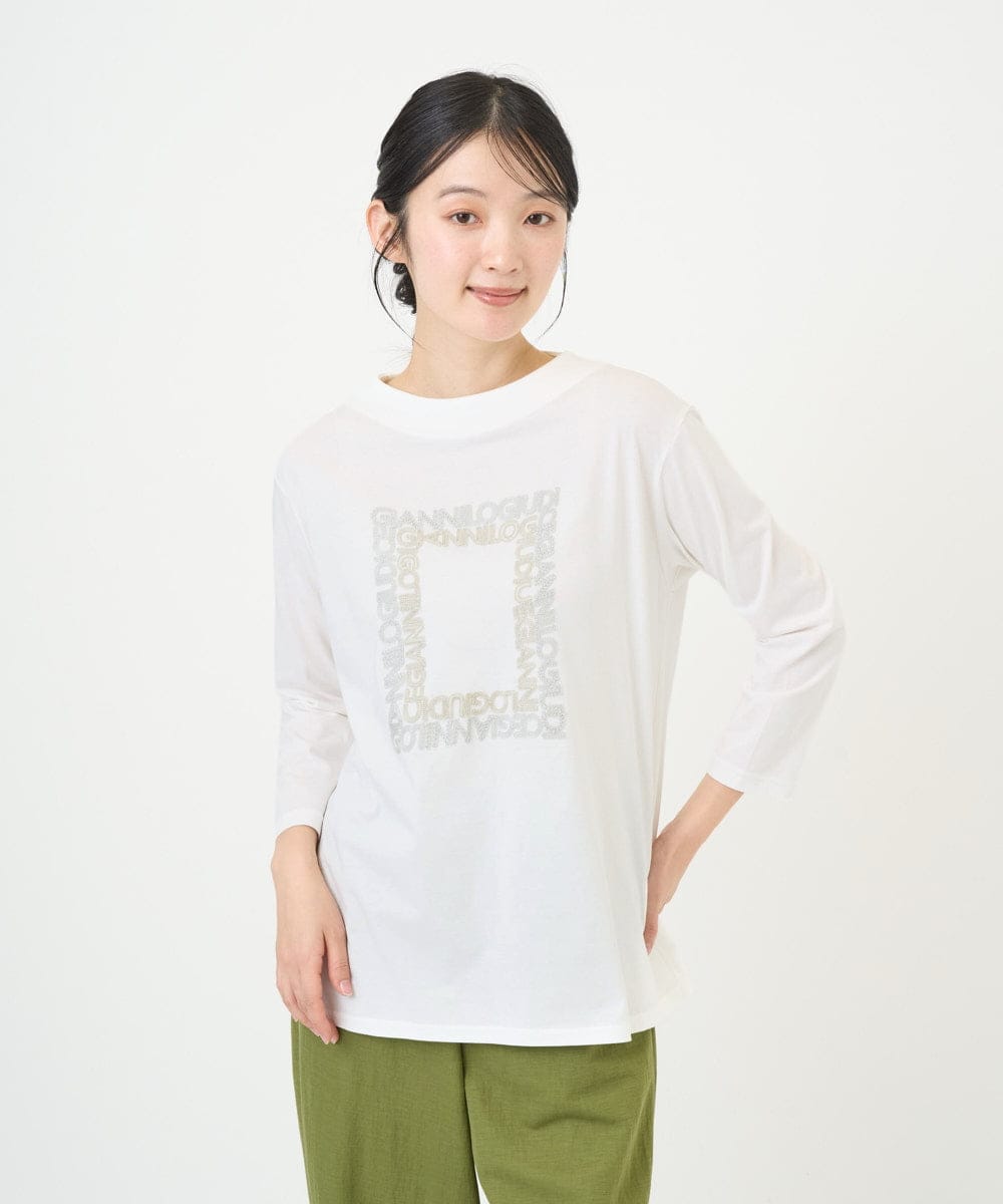 NGKGF34180 GIANNI LO GIUDICE(ジャンニ ロ ジュディチェ) [洗える・日本製]ハイゲージ天竺カットソー ホワイト