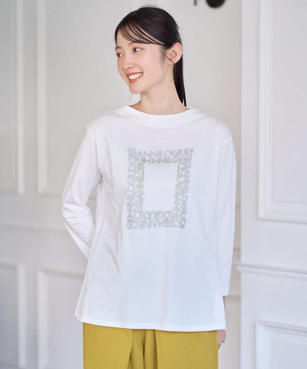 NGKGF34180 GIANNI LO GIUDICE(ジャンニ ロ ジュディチェ) [洗える・日本製]ハイゲージ天竺カットソー ホワイト