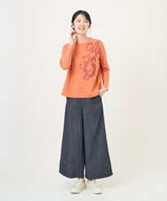 NGKGF35180 GIANNI LO GIUDICE(ジャンニ ロ ジュディチェ) [洗える・日本製]サイロコンパクトハイゲージ天竺カットソー オレンジ