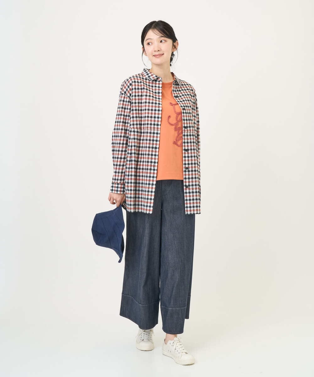 NGKGF35180 GIANNI LO GIUDICE(ジャンニ ロ ジュディチェ) [洗える・日本製]サイロコンパクトハイゲージ天竺カットソー オレンジ