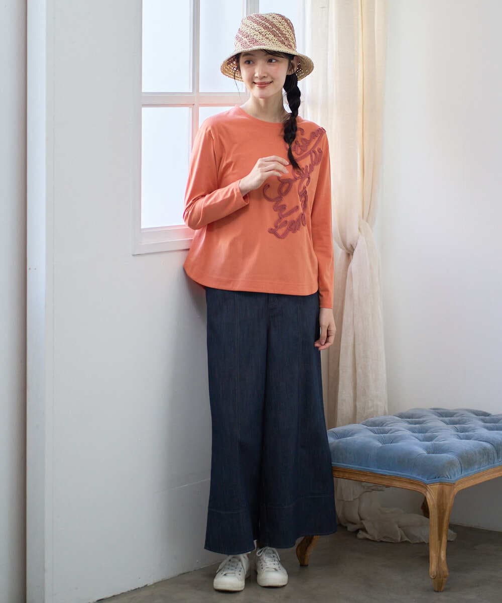 NGKGF35180 GIANNI LO GIUDICE(ジャンニ ロ ジュディチェ) [洗える・日本製]サイロコンパクトハイゲージ天竺カットソー オレンジ