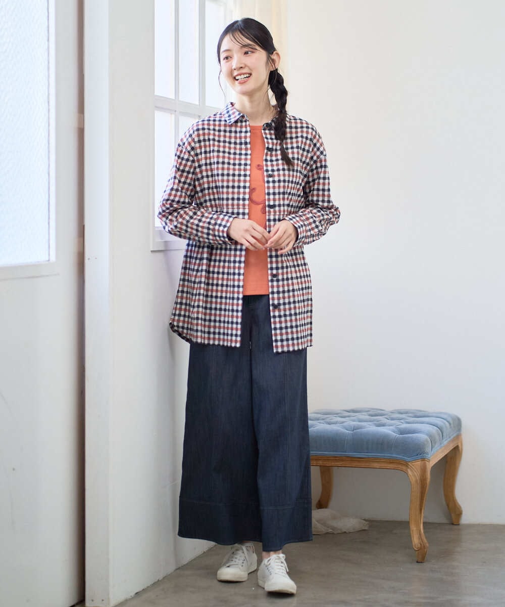 NGKGF35180 GIANNI LO GIUDICE(ジャンニ ロ ジュディチェ) [洗える・日本製]サイロコンパクトハイゲージ天竺カットソー オレンジ