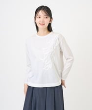 NGKGF35180 GIANNI LO GIUDICE(ジャンニ ロ ジュディチェ) [洗える・日本製]サイロコンパクトハイゲージ天竺カットソー オレンジ