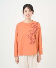 NGKGF35180 GIANNI LO GIUDICE(ジャンニ ロ ジュディチェ) [洗える・日本製]サイロコンパクトハイゲージ天竺カットソー オレンジ