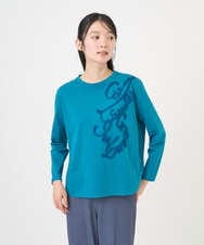 NGKGF35180 GIANNI LO GIUDICE(ジャンニ ロ ジュディチェ) [洗える・日本製]サイロコンパクトハイゲージ天竺カットソー ブルーグリーン