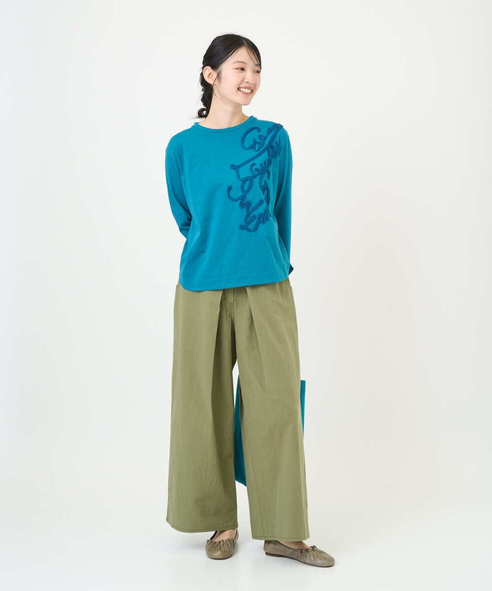 NGKGF35180 GIANNI LO GIUDICE(ジャンニ ロ ジュディチェ) [洗える・日本製]サイロコンパクトハイゲージ天竺カットソー ブルーグリーン