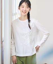 NGKGF35180 GIANNI LO GIUDICE(ジャンニ ロ ジュディチェ) [洗える・日本製]サイロコンパクトハイゲージ天竺カットソー ホワイト