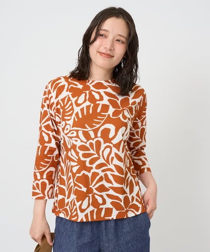 NGKGF49200 GIANNI LO GIUDICE [洗える・日本製]ボタニカルフワラープリントカットソー