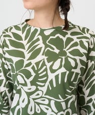 NGKGF49200 GIANNI LO GIUDICE(ジャンニ ロ ジュディチェ) [洗える・日本製]ボタニカルフワラープリントカットソー グリーン