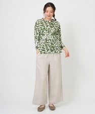 NGKGF49200 GIANNI LO GIUDICE(ジャンニ ロ ジュディチェ) [洗える・日本製]ボタニカルフワラープリントカットソー グリーン