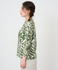 NGKGF49200 GIANNI LO GIUDICE(ジャンニ ロ ジュディチェ) [洗える・日本製]ボタニカルフワラープリントカットソー グリーン