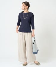 NGKGF56090 GIANNI LO GIUDICE(ジャンニ ロ ジュディチェ) [洗える・日本製]強撚フライスカットソー ネイビー