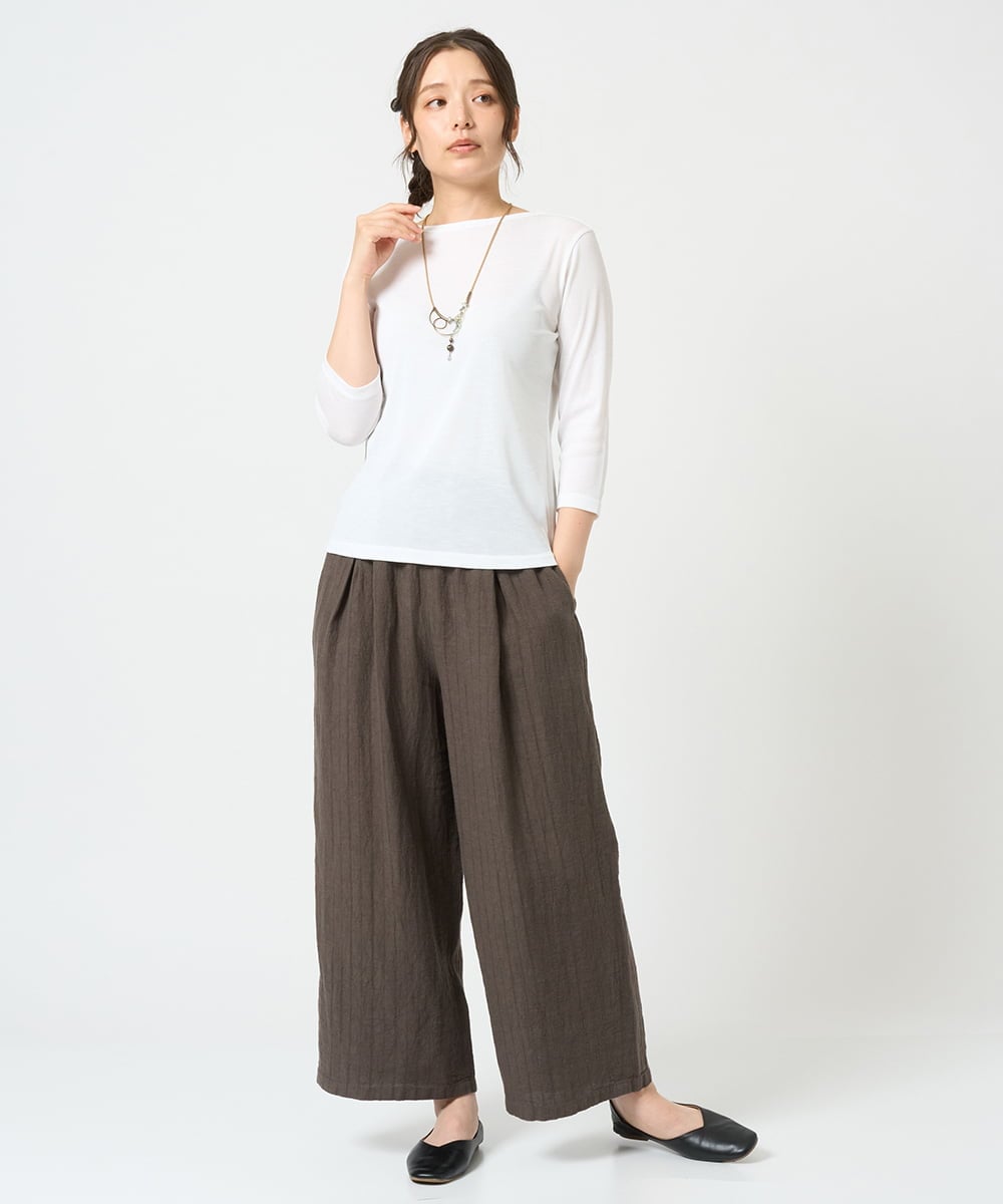 NGKGF56090 GIANNI LO GIUDICE(ジャンニ ロ ジュディチェ) [洗える・日本製]強撚フライスカットソー ネイビー