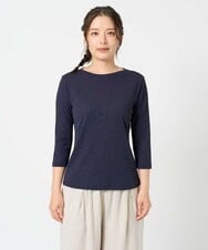 NGKGF56090 GIANNI LO GIUDICE(ジャンニ ロ ジュディチェ) [洗える・日本製]強撚フライスカットソー ネイビー