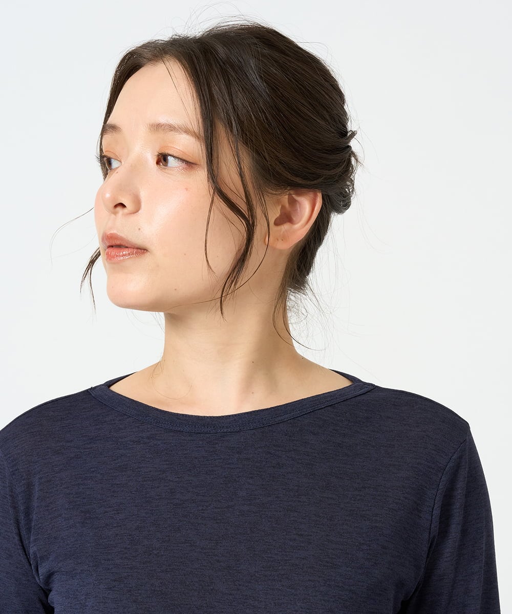 NGKGF56090 GIANNI LO GIUDICE(ジャンニ ロ ジュディチェ) [洗える・日本製]強撚フライスカットソー ネイビー