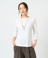NGKGF56090 GIANNI LO GIUDICE(ジャンニ ロ ジュディチェ) [洗える・日本製]強撚フライスカットソー ホワイト