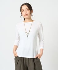 NGKGF56090 GIANNI LO GIUDICE(ジャンニ ロ ジュディチェ) [洗える・日本製]強撚フライスカットソー ホワイト