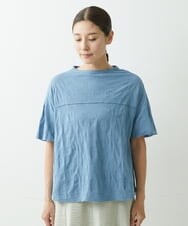 NGKGS30150 GIANNI LO GIUDICE(ジャンニ ロ ジュディチェ) [洗える・日本製]イレギュラーブロックジャガードプルオーバー ブルー