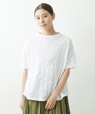 NGKGS30150 GIANNI LO GIUDICE(ジャンニ ロ ジュディチェ) [洗える・日本製]イレギュラーブロックジャガードプルオーバー ホワイト