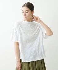 NGKGS30150 GIANNI LO GIUDICE(ジャンニ ロ ジュディチェ) [洗える・日本製]イレギュラーブロックジャガードプルオーバー ホワイト