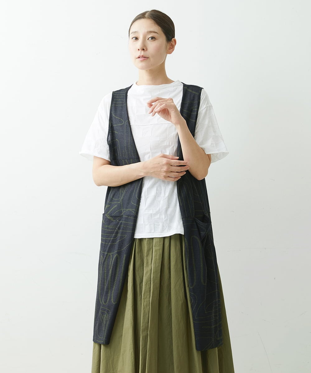 NGKGS30150 GIANNI LO GIUDICE(ジャンニ ロ ジュディチェ) [洗える・日本製]イレギュラーブロックジャガードプルオーバー ホワイト