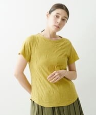 NGKGS31130 GIANNI LO GIUDICE(ジャンニ ロ ジュディチェ) [洗える・日本製]イレギュラーブロックジャガードカットソー マスタード