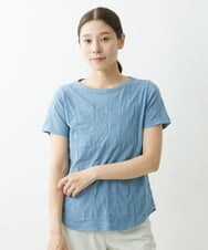 NGKGS31130 GIANNI LO GIUDICE(ジャンニ ロ ジュディチェ) [洗える・日本製]イレギュラーブロックジャガードカットソー ブルー