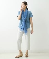 NGKGS31130 GIANNI LO GIUDICE(ジャンニ ロ ジュディチェ) [洗える・日本製]イレギュラーブロックジャガードカットソー ブルー