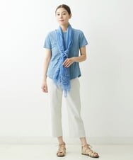 NGKGS31130 GIANNI LO GIUDICE(ジャンニ ロ ジュディチェ) [洗える・日本製]イレギュラーブロックジャガードカットソー ブルー