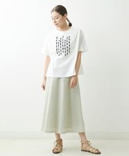 NGKGS32250 GIANNI LO GIUDICE(ジャンニ ロ ジュディチェ) [洗える・日本製]強撚天竺リボン刺繍カットソー ホワイト