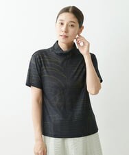 NGKGS42230 GIANNI LO GIUDICE(ジャンニ ロ ジュディチェ) [洗える・日本製]ラミー天竺ナスカ柄カットソー ネイビー