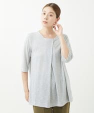 NGKGV52230 GIANNI LO GIUDICE(ジャンニ ロ ジュディチェ) [洗える・日本製]アイアス天竺チュニックカットソー ライトグレー