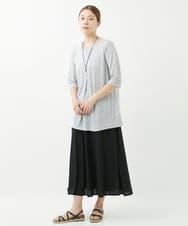 NGKGV52230 GIANNI LO GIUDICE(ジャンニ ロ ジュディチェ) [洗える・日本製]アイアス天竺チュニックカットソー ライトグレー