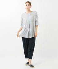 NGKGV52230 GIANNI LO GIUDICE(ジャンニ ロ ジュディチェ) [洗える・日本製]アイアス天竺チュニックカットソー ライトグレー